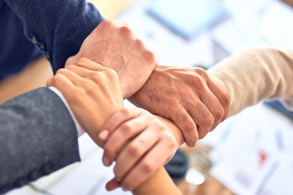 Teamwork handshakes