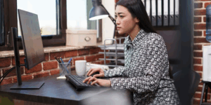 Woman Using AI